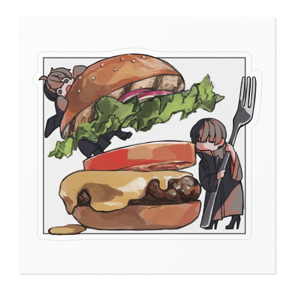 ステッカー【はんばーがー】