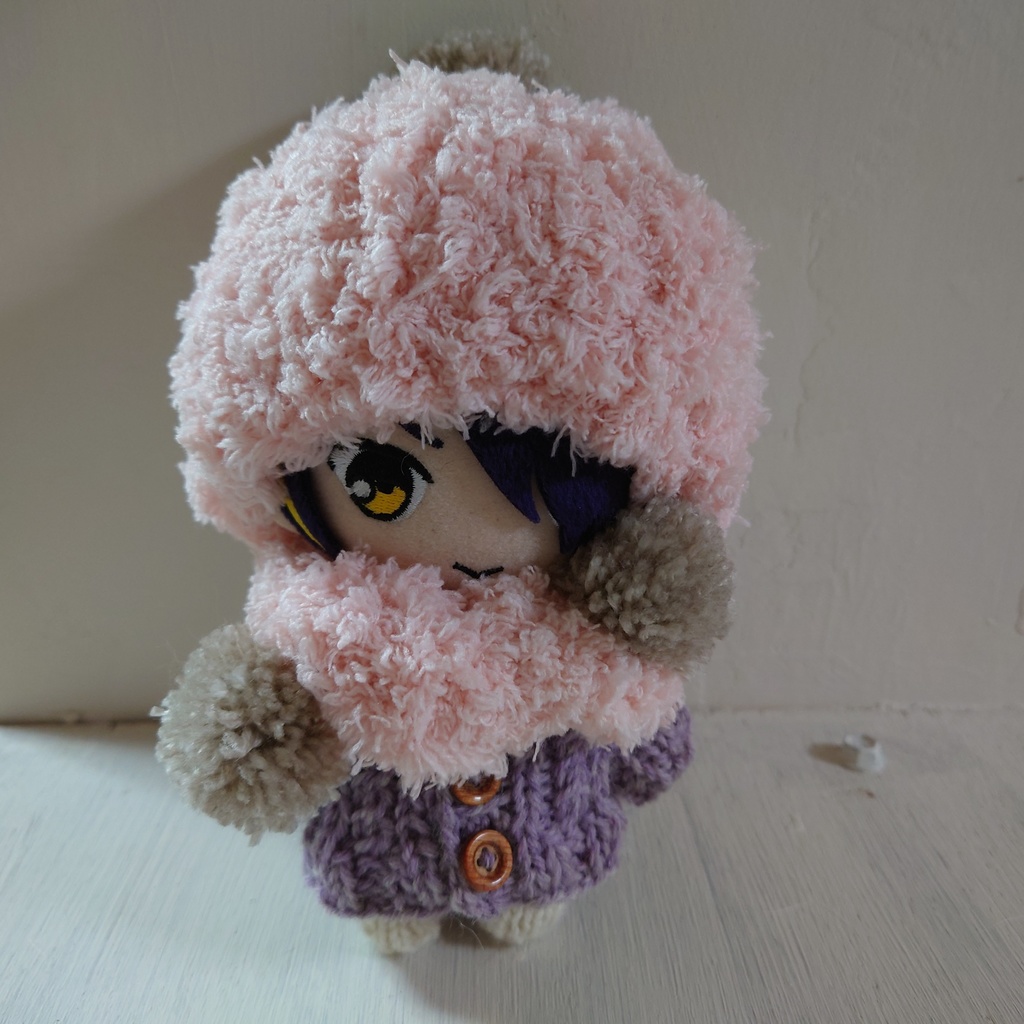 ふわふわぽんぽんキャップ&マフラー