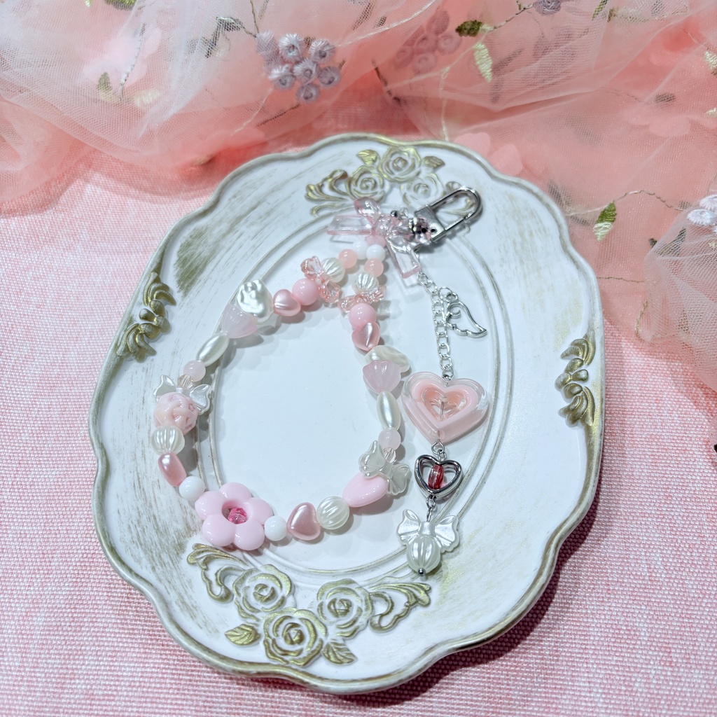 ハンドメイド ビーズキーホルダー