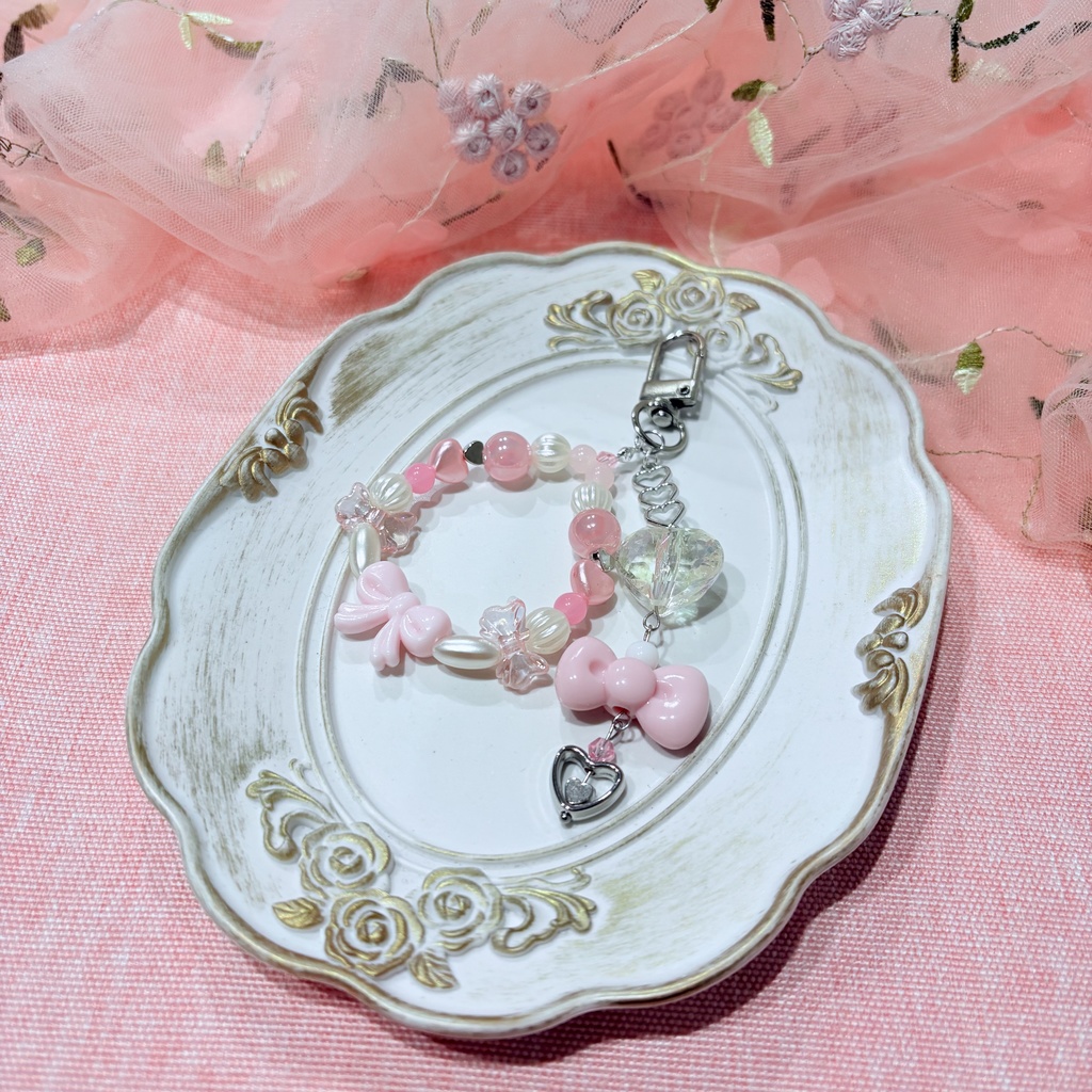 ハンドメイド ビーズキーホルダー