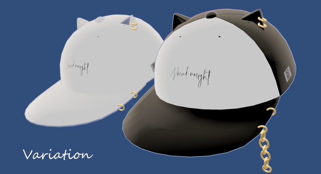 【VRChat想定】猫耳チェーンキャップ