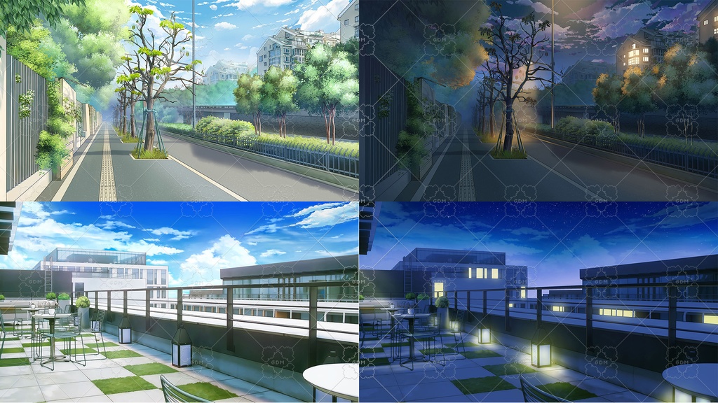 【ゲーム素材】現代都市背景素材