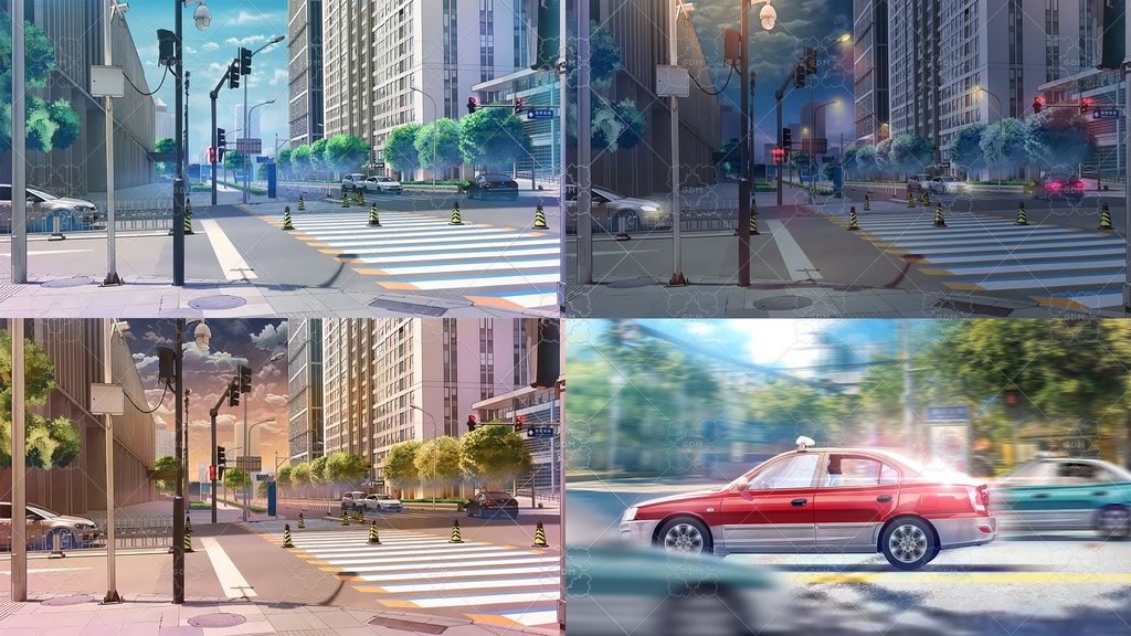 【ゲーム素材】現代都市背景素材