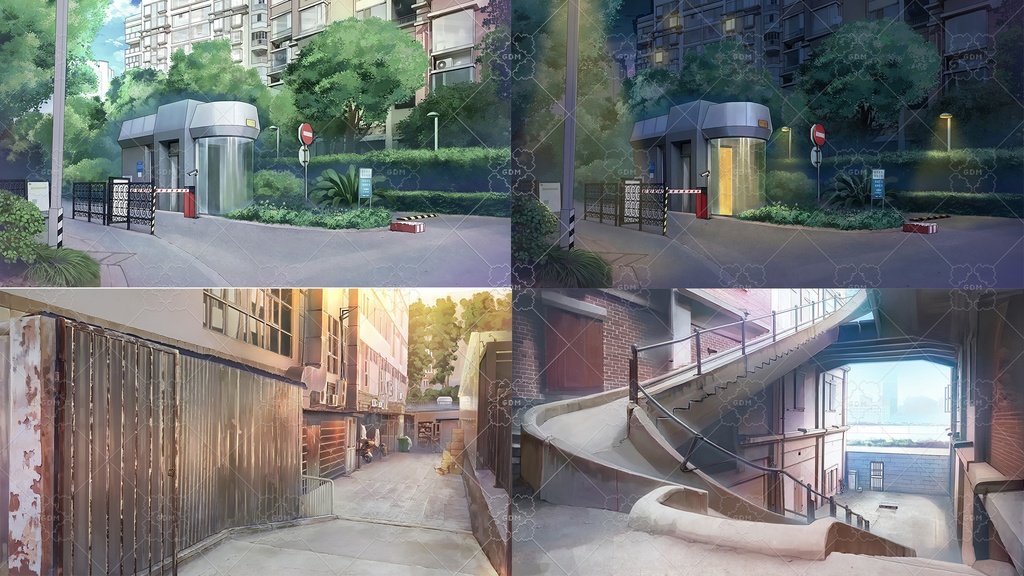 【ゲーム素材】現代都市背景素材