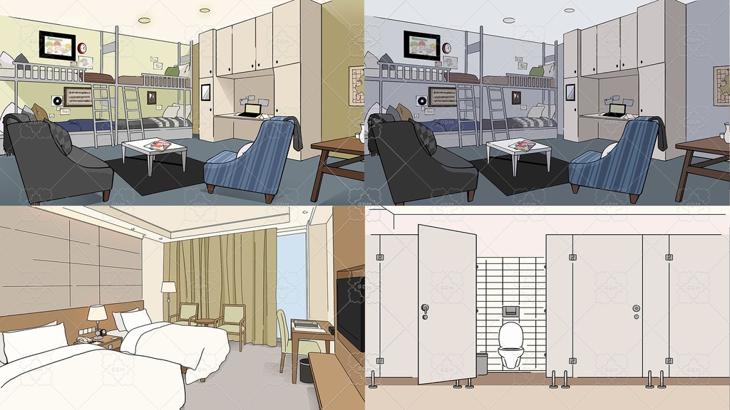 【ゲーム素材】マンガ風背景素材