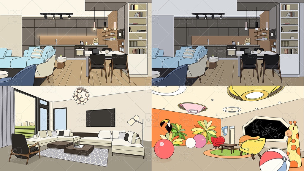 【ゲーム素材】マンガ風背景素材