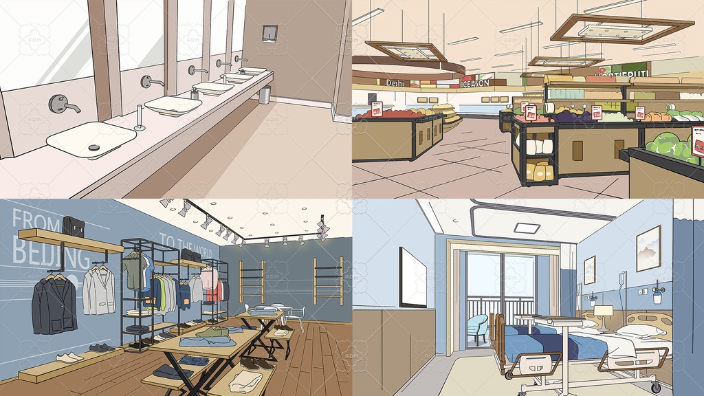 【ゲーム素材】マンガ風背景素材