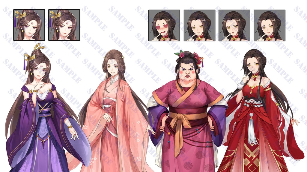 【ゲーム素材】中華風キャラクター立ち絵