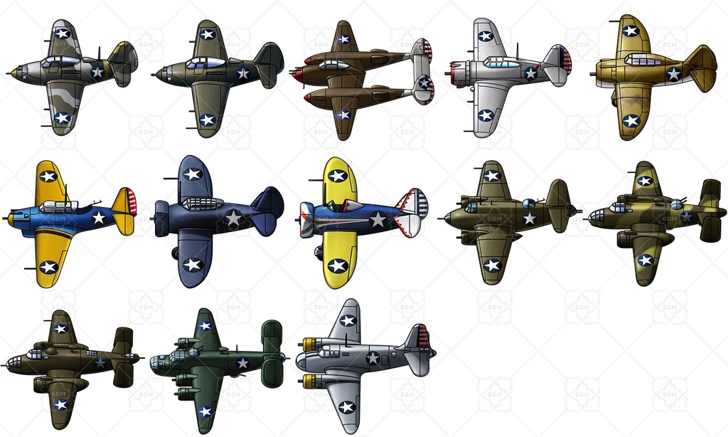 【ゲーム素材】第二次世界大戦の戦闘機