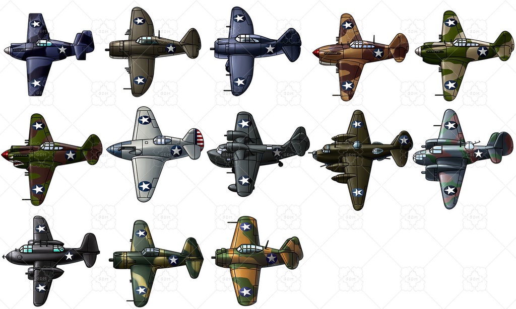 【ゲーム素材】第二次世界大戦の戦闘機