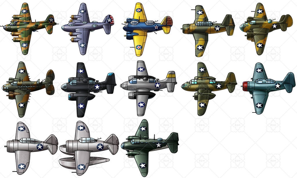 【ゲーム素材】第二次世界大戦の戦闘機