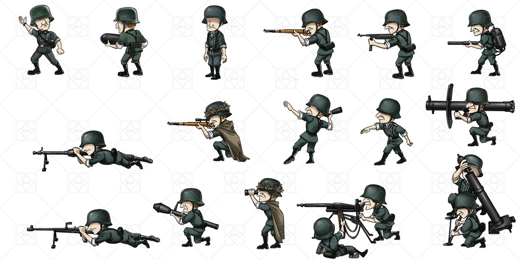 【ゲーム素材】第二次世界大戦の火砲と兵士