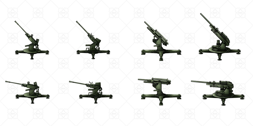 【ゲーム素材】第二次世界大戦の火砲と兵士