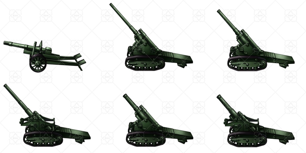 【ゲーム素材】第二次世界大戦の火砲と兵士