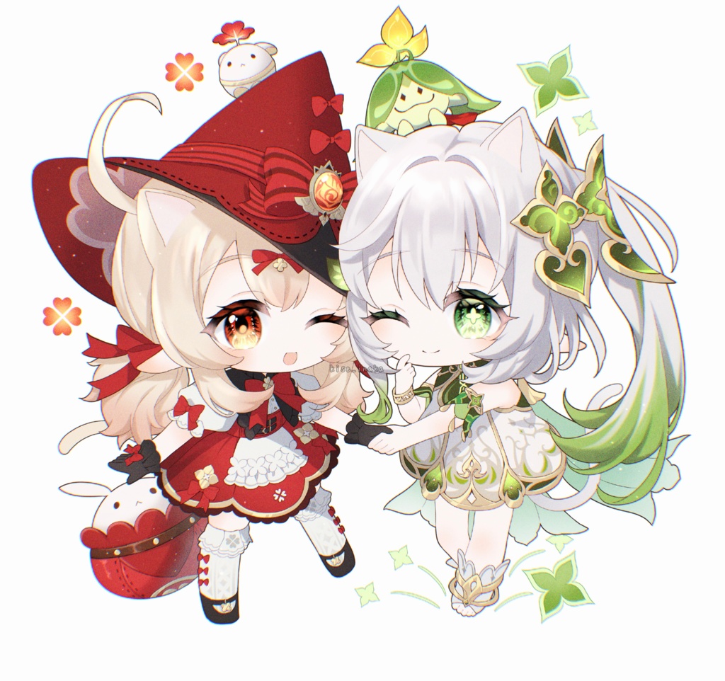 クレー＆ナヒーダ ねこみみアクリルキーホルダー