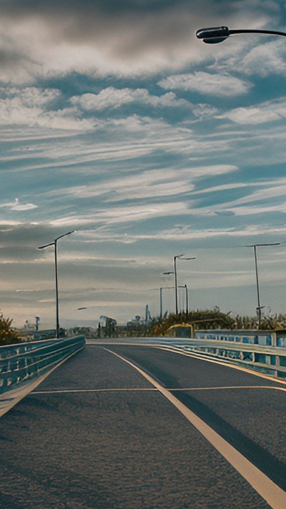 青空が綺麗な道