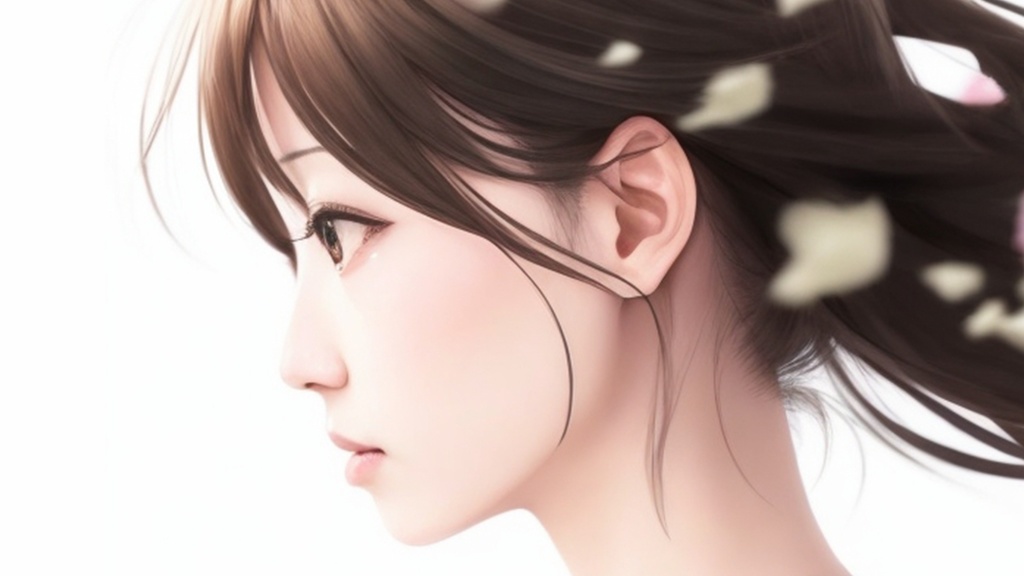 髪をなびかせる女性