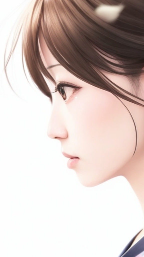 髪をなびかせる女性