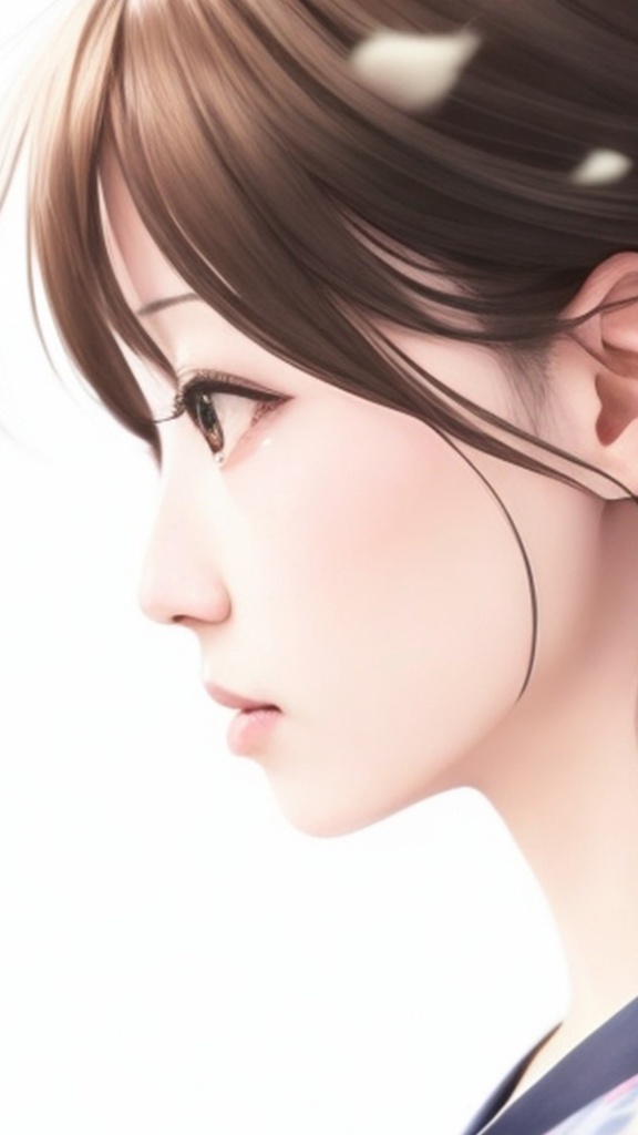 髪をなびかせる女性