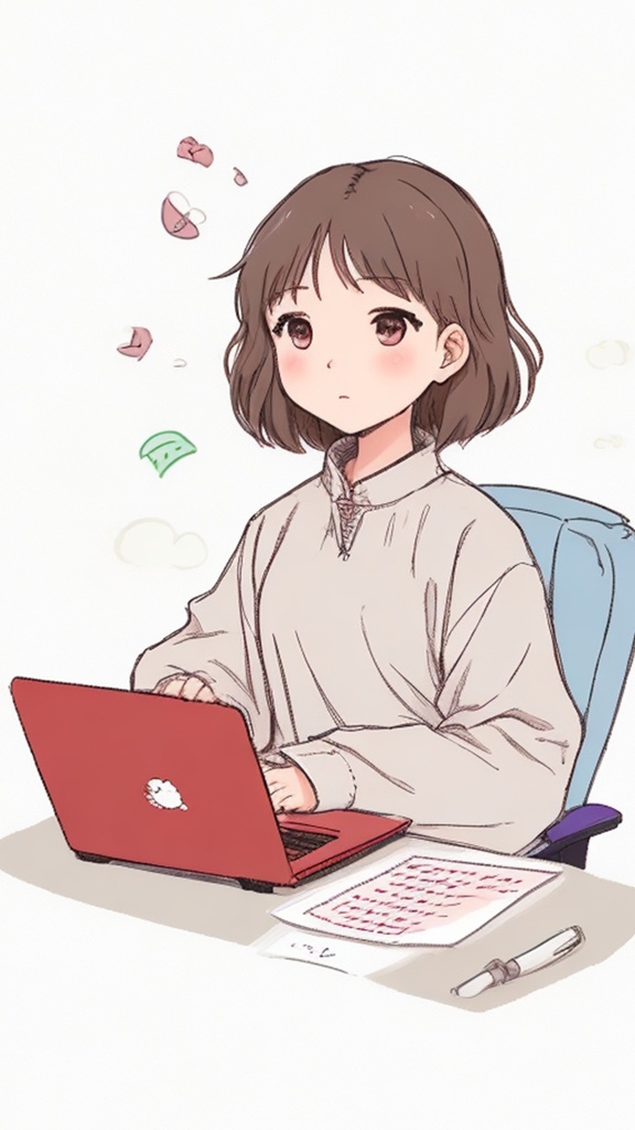 ノートパソコンを使う女性