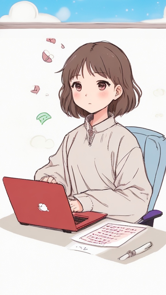 ノートパソコンを使う女性