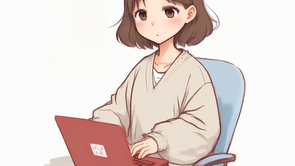 ノートパソコンを使う女性