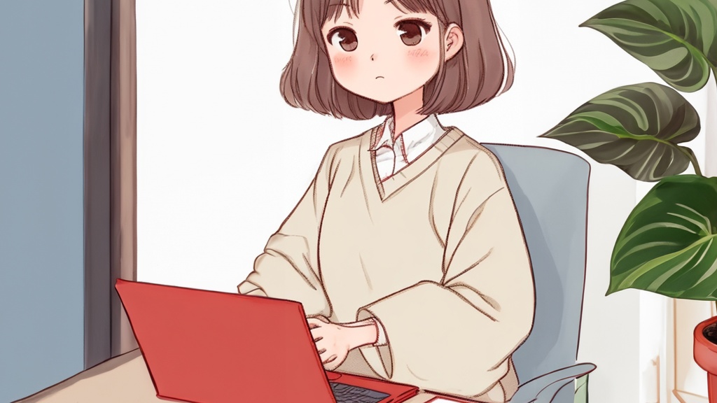 ノートパソコンを使う女性