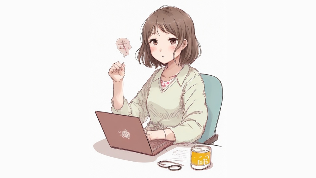 ノートパソコンを使う女性