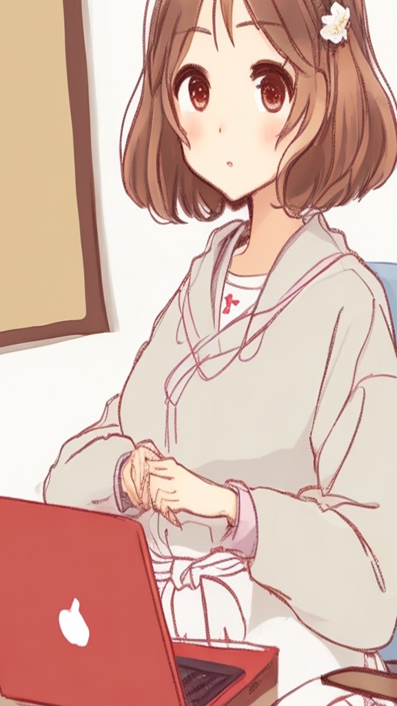 ノートパソコンを使う女性