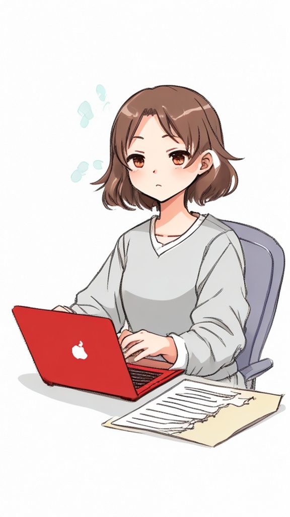 ノートパソコンを使う女性