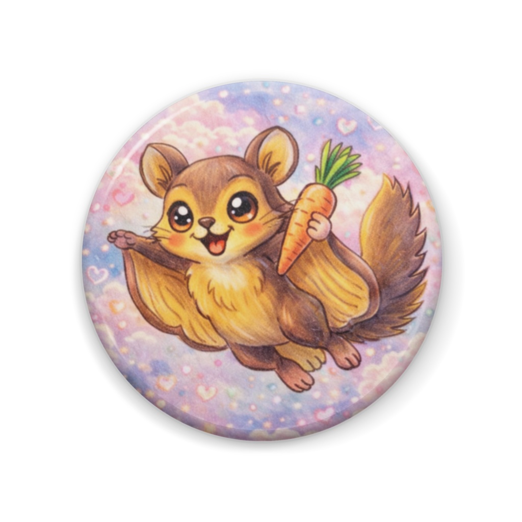 奇獣「ムササビーガン」缶バッジ