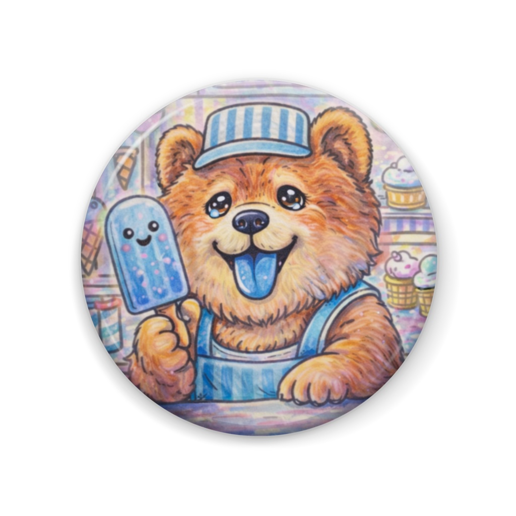 奇獣「アイス屋チャウチャウ」缶バッジ