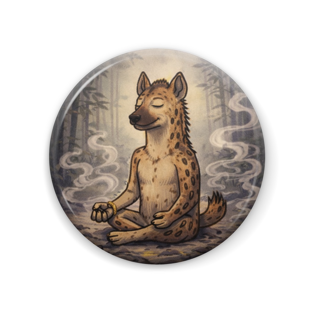 奇獣「禅ハイエナ」缶バッジ