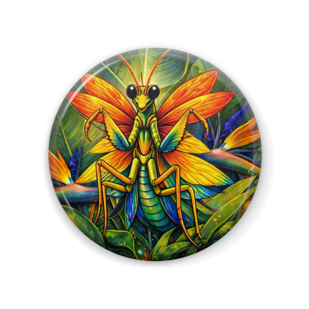 奇獣「バードオブパラダイスカマキリ」缶バッジ