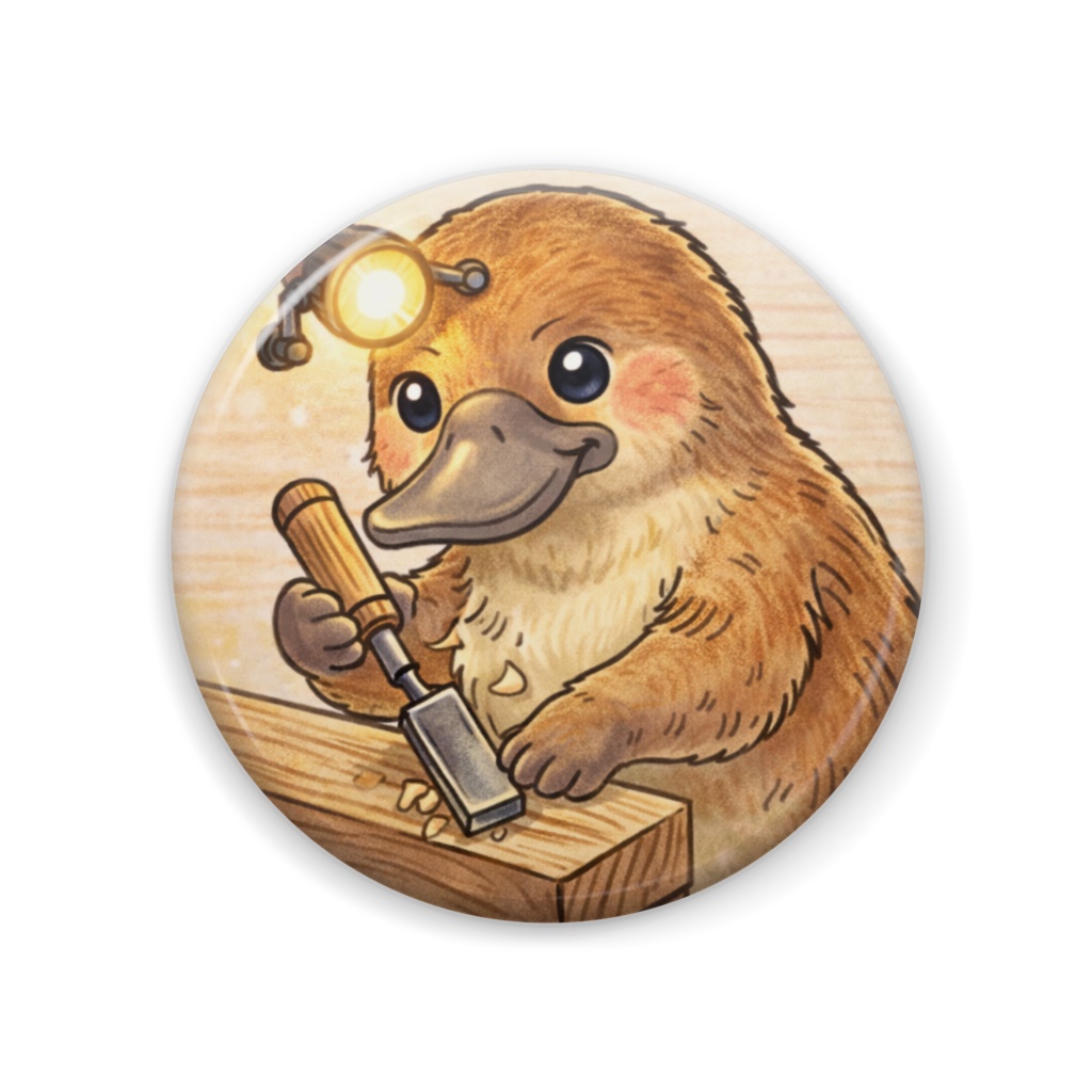 奇獣「宮大工カモノハシ」缶バッジ