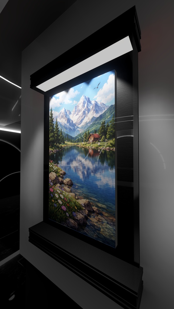 【VRChat想定】イラストとか写真を飾れるショーケース