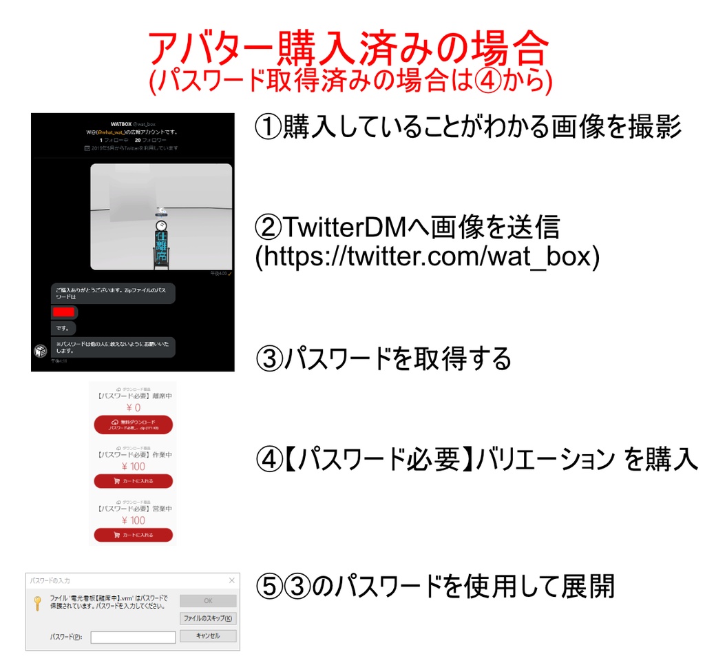 【cluster用アバター】電光看板