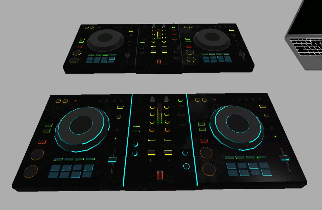 【VRMアバター/VRM用アイテム/FBX同梱】DJ機材セット