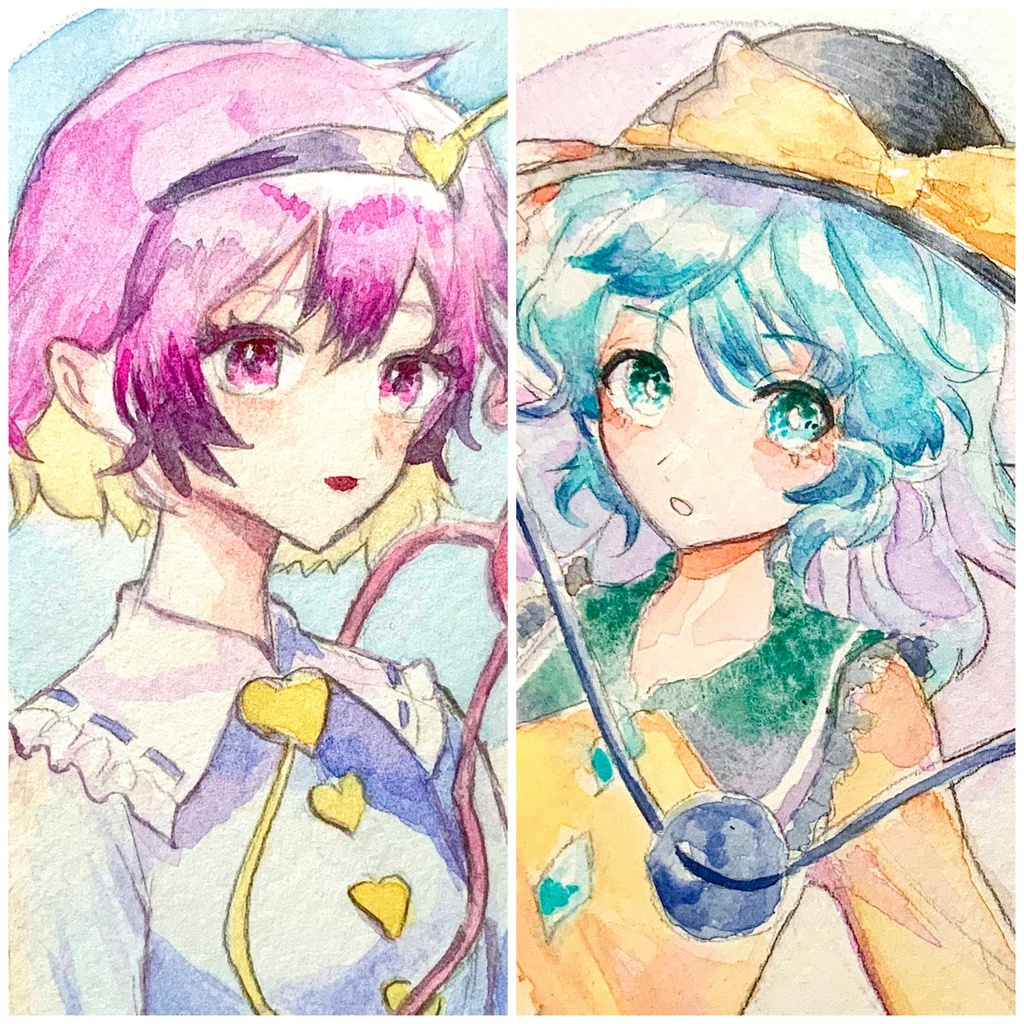 【東方】古明地姉妹 水彩原画