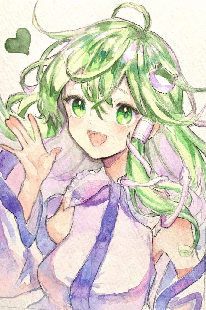 【東方】早苗水彩原画