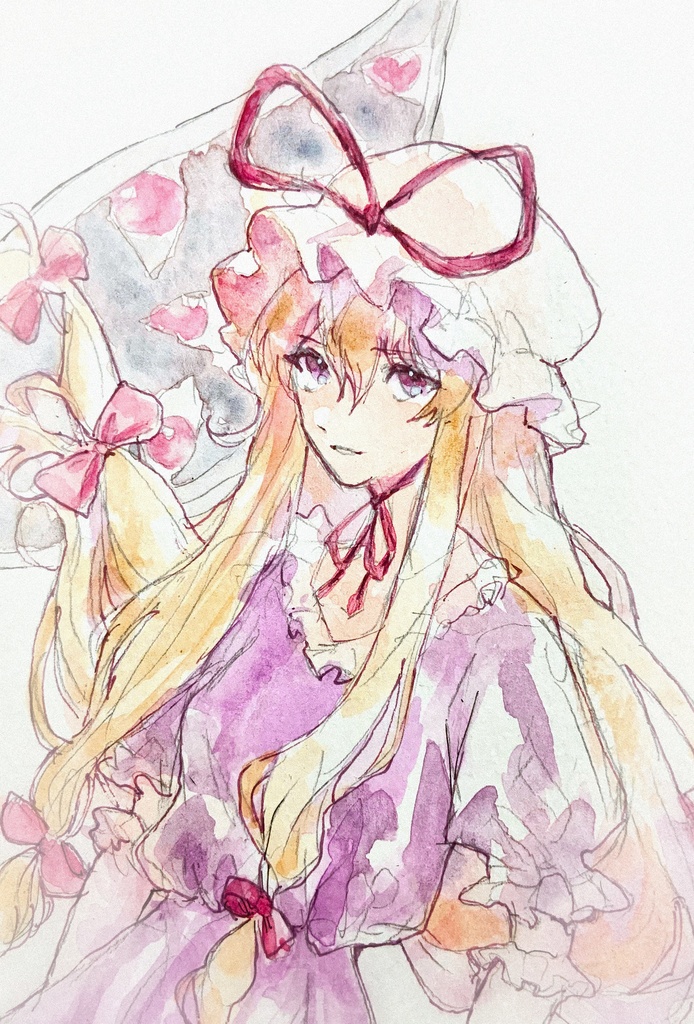【東方】八雲紫 水彩イラスト