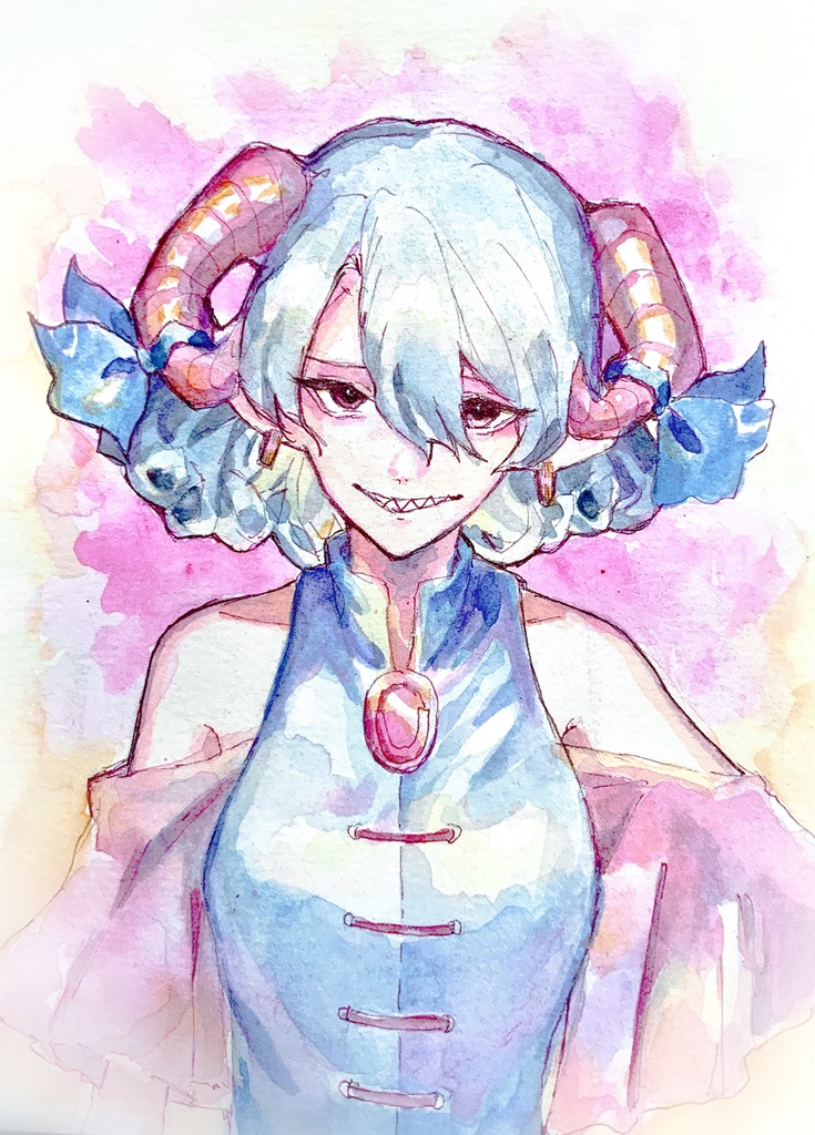 【東方剛欲異聞】饕餮尤魔 水彩イラスト
