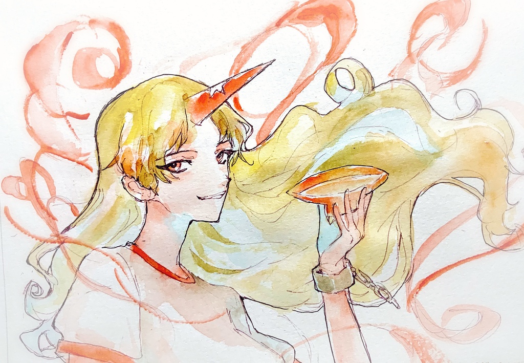 【東方地霊殿】星熊勇儀 水彩イラスト
