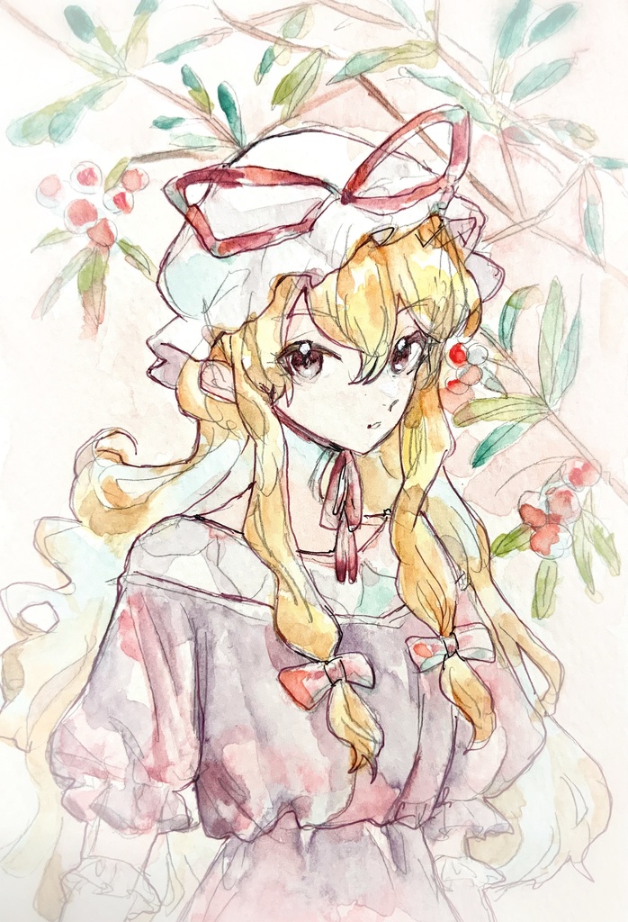 【東方妖々夢】八雲紫 水彩イラスト