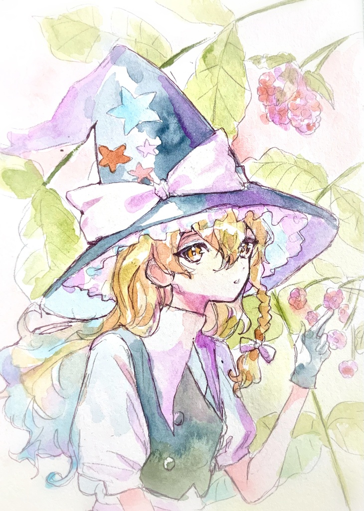 【東方】霧雨魔理沙 水彩イラスト