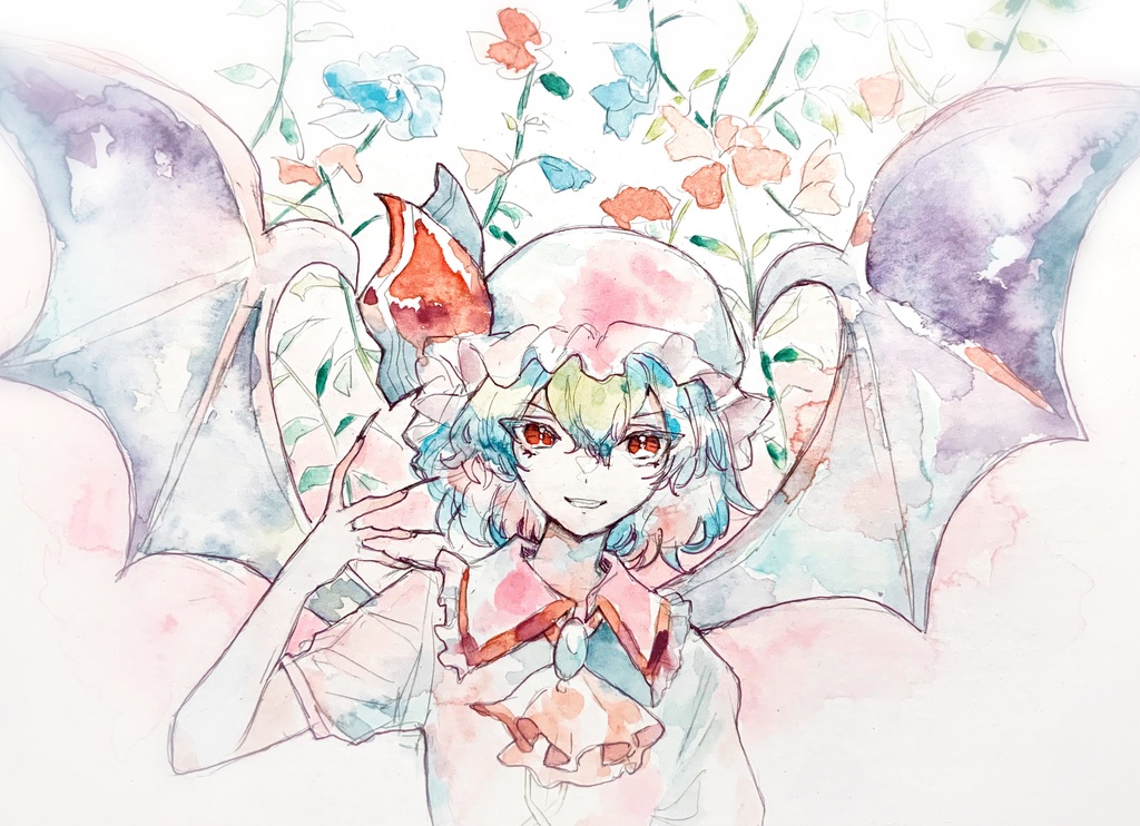 【東方紅魔郷】レミリア・スカーレット水彩イラスト