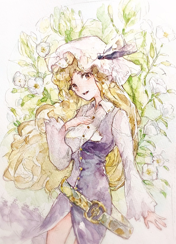 【東方錦上京】綿月豊姫 水彩イラスト