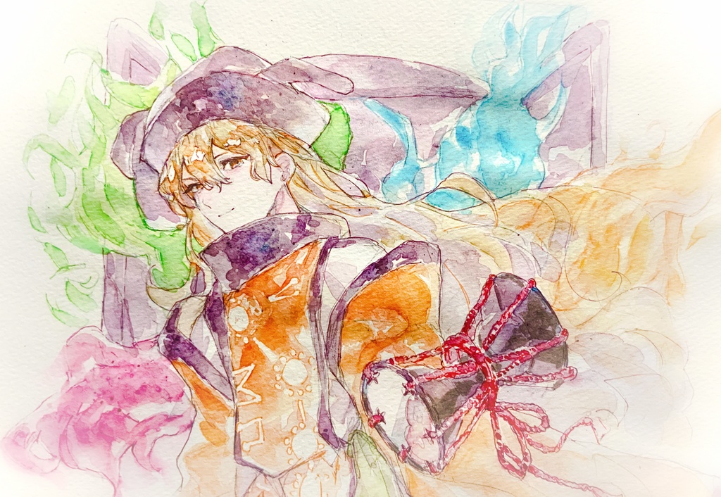 【東方天空璋】摩多羅 隠岐奈 水彩イラスト