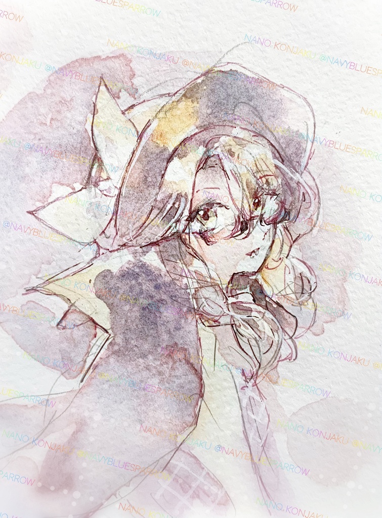 【値下げ中】さとり/ 菫子 / 鈴仙 水彩ドローイング【東方】