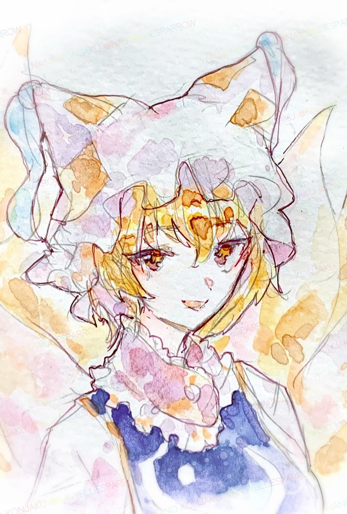 【東方妖々夢】八雲藍 八雲紫 水彩イラスト